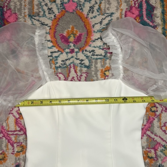 Amanda Uprichard Revolve Puff Sleeve Tia Dress in Ivory New Size XS Bridal - Picture 14 of 16